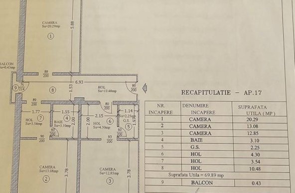 Vanzare apartament 3 camere, bloc cu acoperis, loc de parcare, zona Pictor Rosenthal