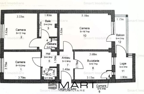 Apartament 3 camere 66mp zona Vasile Aaron