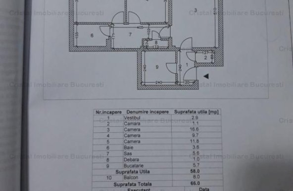 Apartament 3 camere , semidecomandat, confort 1, Metrou Iancului