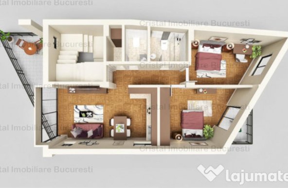 Apartament 3 camere, bloc nou, terasa generoasa