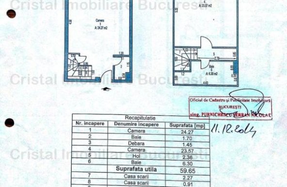 Apartament 2 camere, centrala proprie, bloc cu lift, 2 bai