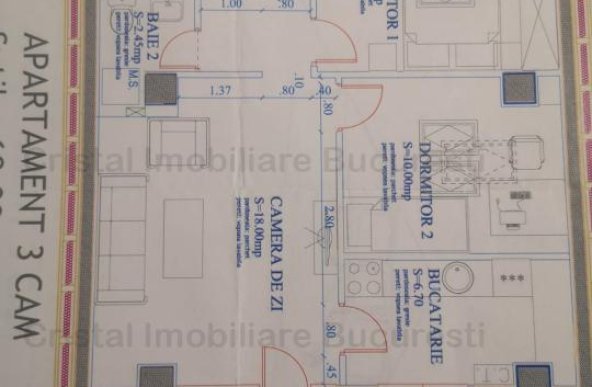 Apartament spatios de 3 camere, 2 bai, pret negociabil Nicolae Grigorescu