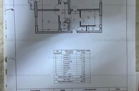 Apartament 3 camere - 77mp, decomandat, posibilitate centrala , Casa de Pensii