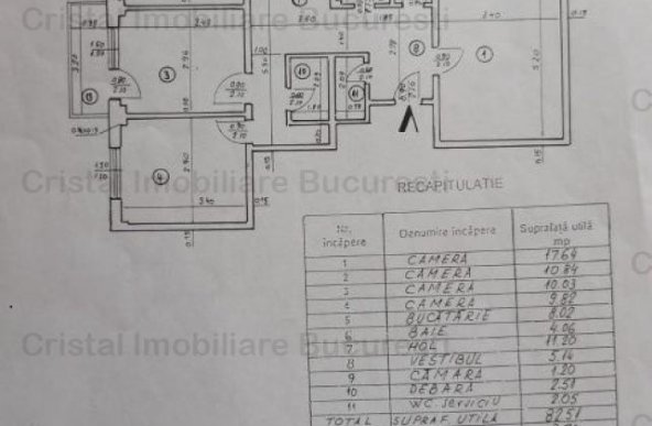 Apartament 4 camere , decomandat, geam la baie - 2 bai, metrou Dristor