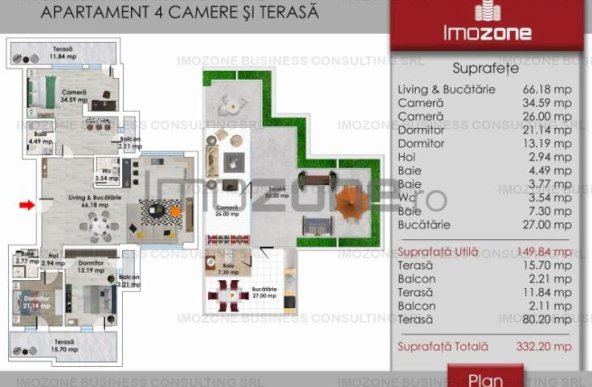 DRUMUL TABEREI -  4 CAMERE, 3 BAI, 321MP UTILI,  BLOC FINALIZAT,  LIVING 66MP!