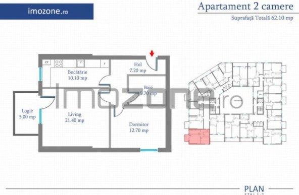 Apartament 2 Camere | 62 mp | Bloc Nou | Metrou Pacii / Preciziei | Militari