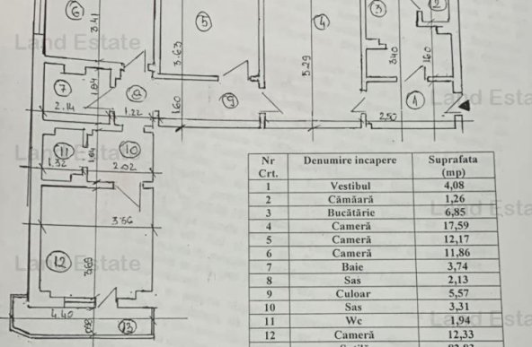 4 camere cu centrala, metrou Costin Georgian