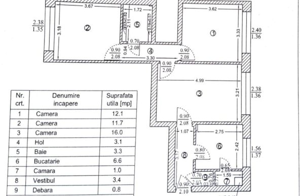 Apartament cu 3 camere Calea Giulesti (Bloc Reabilitat)