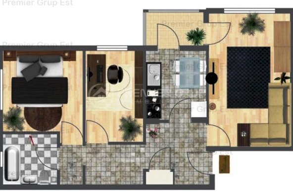 Apartament 3 camere, Nicolina - LIDL, 60mp + boxă