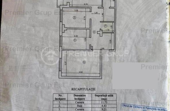 Apartament 3 camere 2 băi, Tatarasi, 67mp, CT, AC