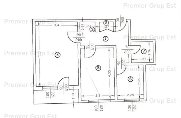 Apartament 2 camere, Gara, 55mp