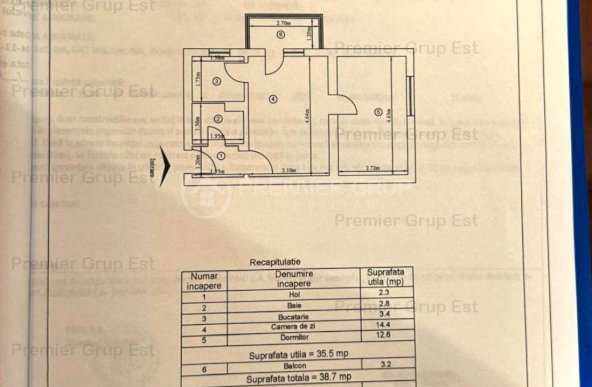 Etaj 2! Apartament 2 camere Tatarasi, 39mp, fără risc