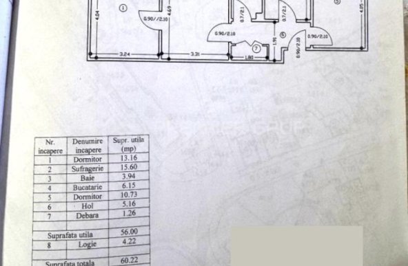 Apartament 3 camere, Tuidor Vladimirescu, 60mp