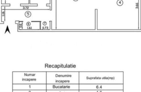  Apartament 2 camere, Podu Ros, 50mp, CT, fara risc