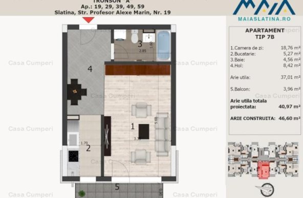Maia Slatina 2 | Apartament nou | Palatul Copiilor