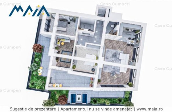 4 Camere de Lux | Pitesti | Ultracentral | Incalzire in pardoseala