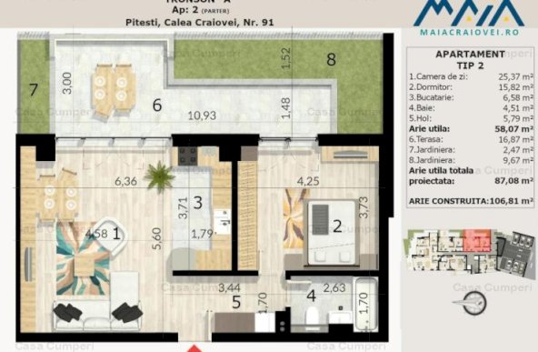 Apartament 2 Camere | Apartament Nou Pitesti | Calea Craiovei