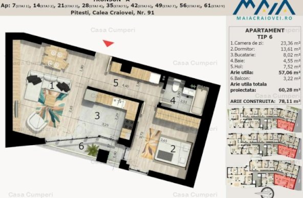 Apartament Nou | Craiovei Pitesti | Apartament 2 Camere