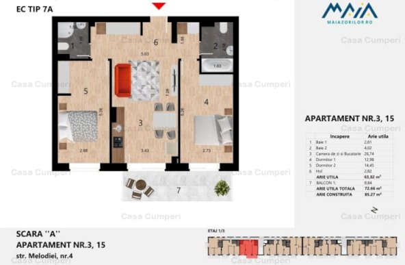 Apartament Premium | Cluj Zorilor | Langa liceul Waldorf | Central