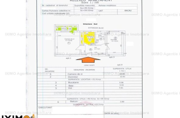 Vanzare apartament 2 camere, Nord, Bacau