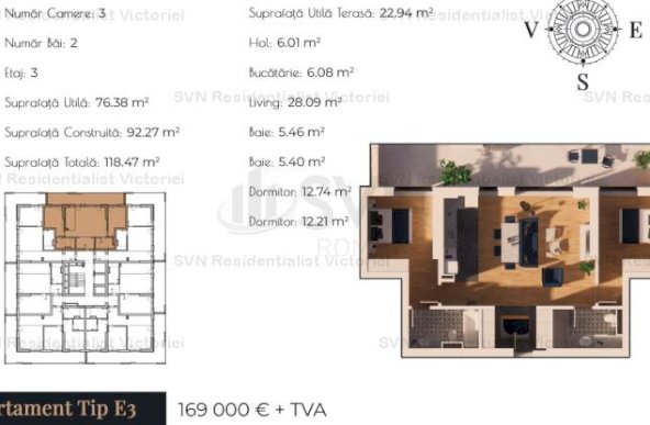 Vanzare apartament 3 camere, 13 Septembrie, Bucuresti