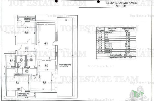 Apartament 4 camere decomandat + terasa 45mp zona Dristor/Baba Novac