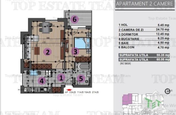 Apartament de 2 camere de vanzare in Berceni Grand Arena