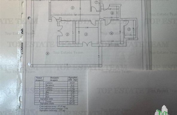 Apartament 3 camere cu terasa de vanzare in zona Bazilescu