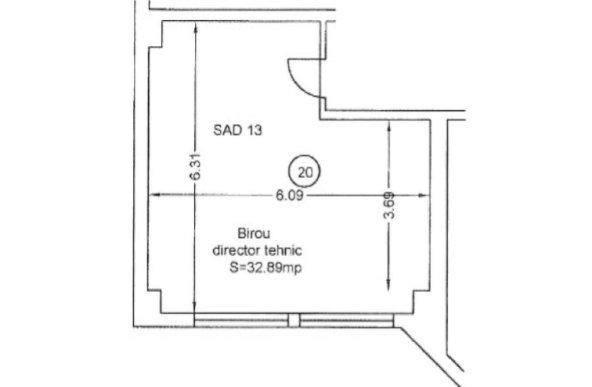 Spațiu de birou, 33mp, lift, pază 