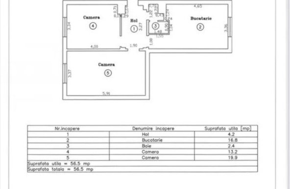 Ap 2 camere decomandat - zona Judetean (ID:18235)