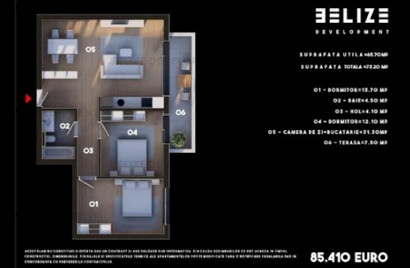 APARTAMENT 3 CAMERE BLOC FINALIZAT TERASA 7