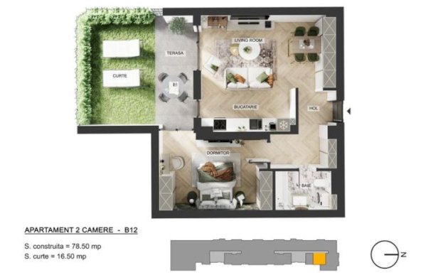 Apartament 2 camere | Pipera Plaza| Curte privata | Bloc Finalizat