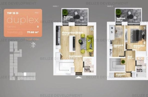 Duplex 3 camere | Piata Sudului | Bloc Finalizat