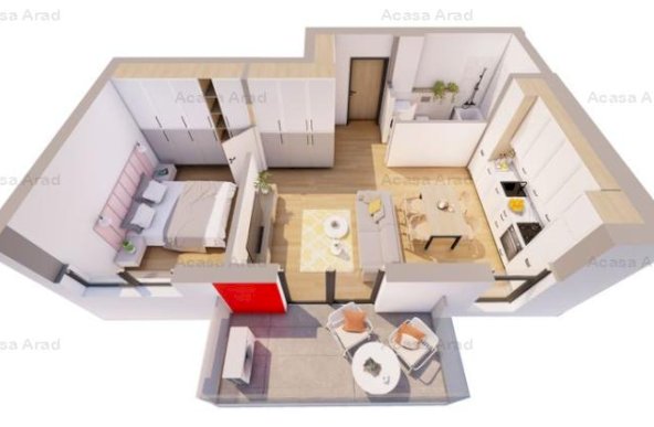 Apartament cu un dormitor nou, ARED IMAR fără comision