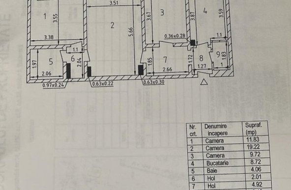 Apartament de 3 camere ( Bloc Reablilitat)-Margeanului-Comision 0%