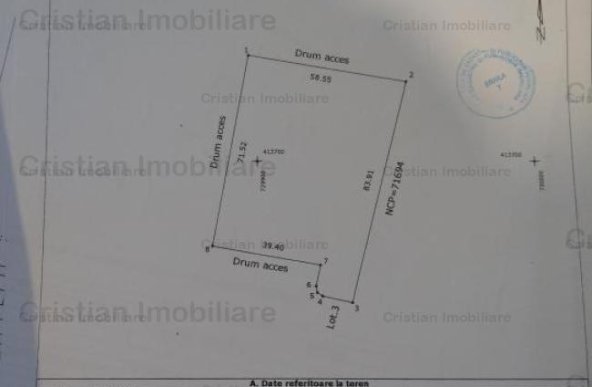 ID 4275, Teren intravilan de constructii, Chiscani, St - 4184