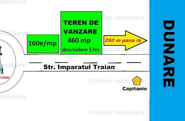  Faleza Dunarii- Capitanie Teren Pozitie Excelenta! Teren 460 mp cu 17 la strada