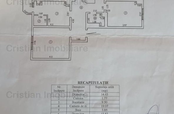  101mp, Apartament 4 cam Confort 1 decomandat Obor etaj3 