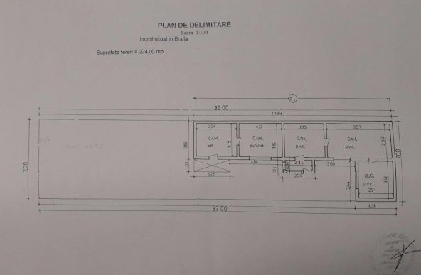 Teren 224 mp deschidere 7 m, 156 euro/mp  Radu Negru- Buzaului -spital Judetean