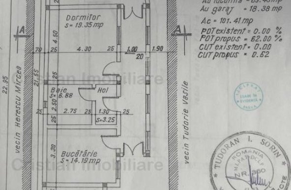 Casa 3 camere, toate utilitatile, teren 200 mp, zona Centru Istoric