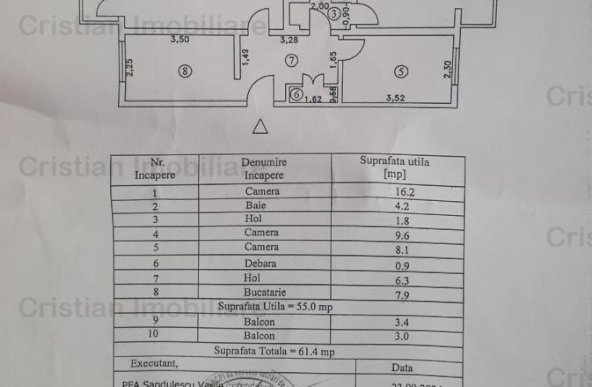 3 cam CONFORT 1 Decomandat 2 balc Dorobantilor-Scolilor