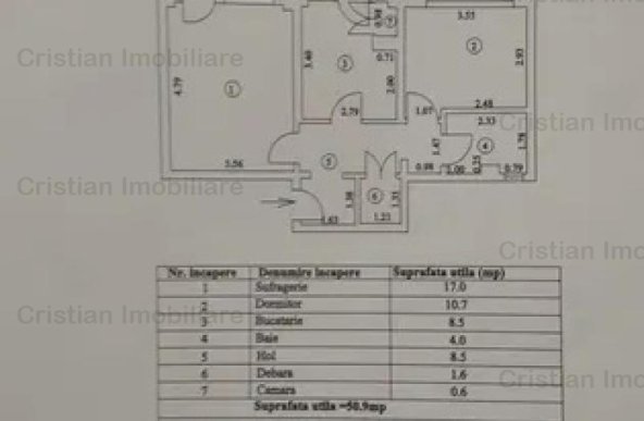 Apartament 2 cam 58mp Obor- Scolilor Etaj 2 Conf 1 decomandat