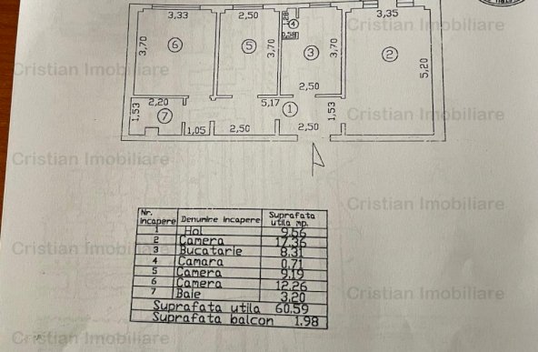 MOBILAT- UTILAT! AP 3 camere, Viziru 3, Confort 1 decomandat