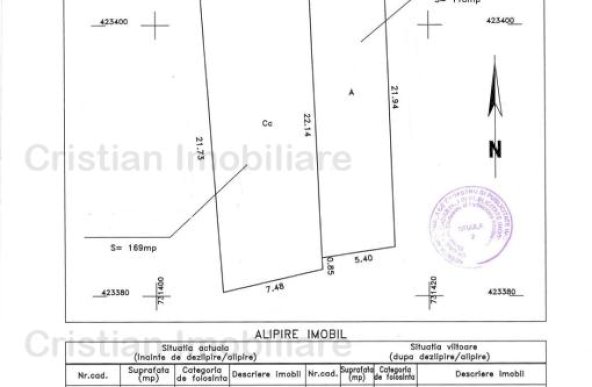 Teren 287 mp, cu fundatie 80 mp, zona Chercea