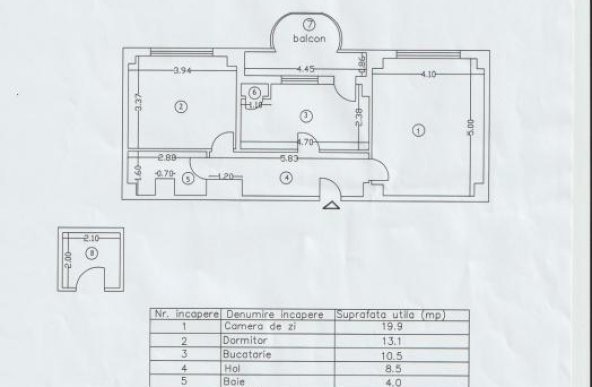 Ultracentral Calarasilor  2 camere 63 mp, etaj 3