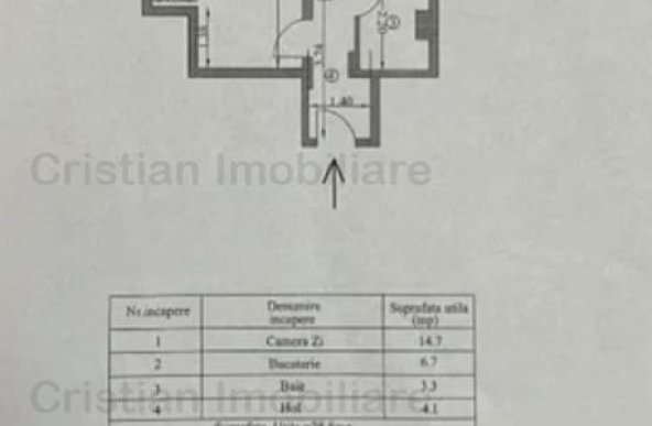  Parter cu balcon Spatios 1 cam Obor 35mp  conf 1 Mobilat si utilat