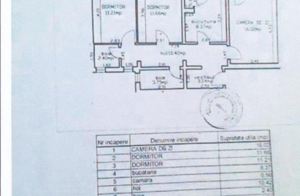 Ap 3 cam zona Vidin conf 1 decomandat LIBER, Spatios, etaj 2