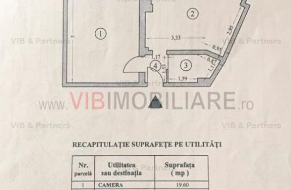 Piata Unirii -vav Unirea Shopping Center -  Garsoniera 1992 - 42mp - cu centrala