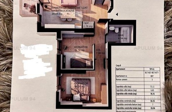 Vanzare Apartament 3 camere ,zona Vacaresti ,strada Povestei ,nr 10 ,165.000 €