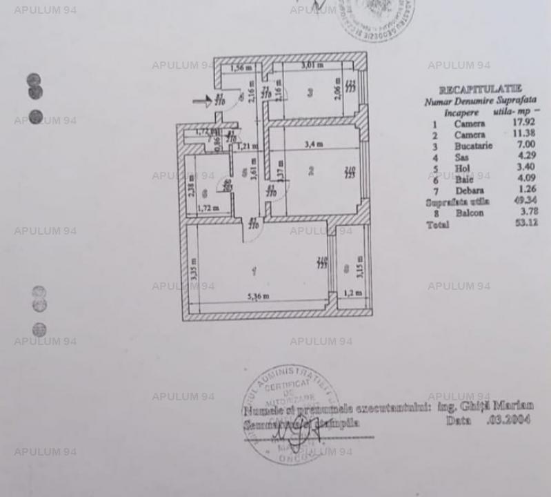 Vanzare Apartament 2 camere ,zona Tei ,strada Brasoveni ,nr 26 ,71.000 €